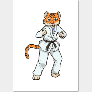 Comic tiger does judo Posters and Art